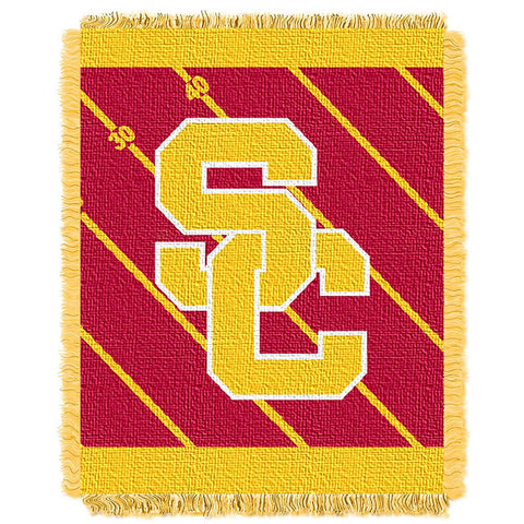 USC Trojans NCAA Triple Woven Jacquard Throw (Fullback Baby Series) (36x48)