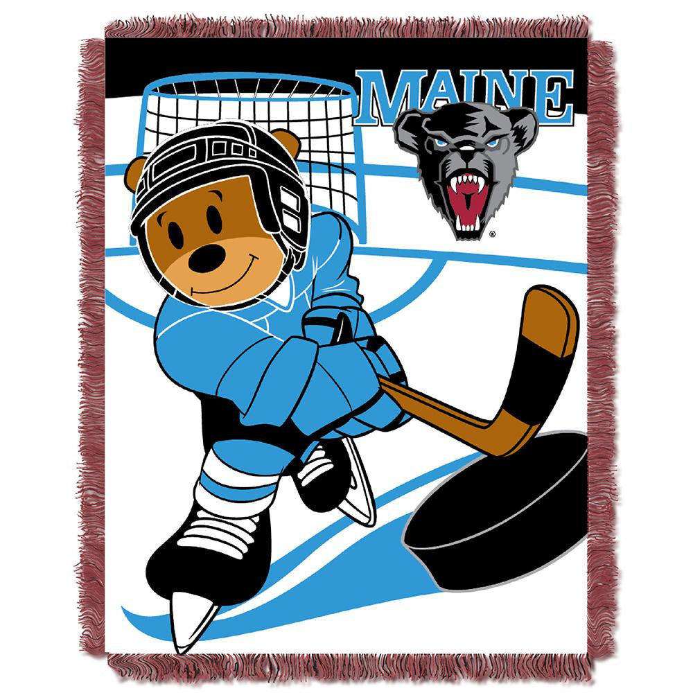 Maine Black Bears NCAA Triple Woven Jacquard Throw (Fullback Baby Series) (36x48)