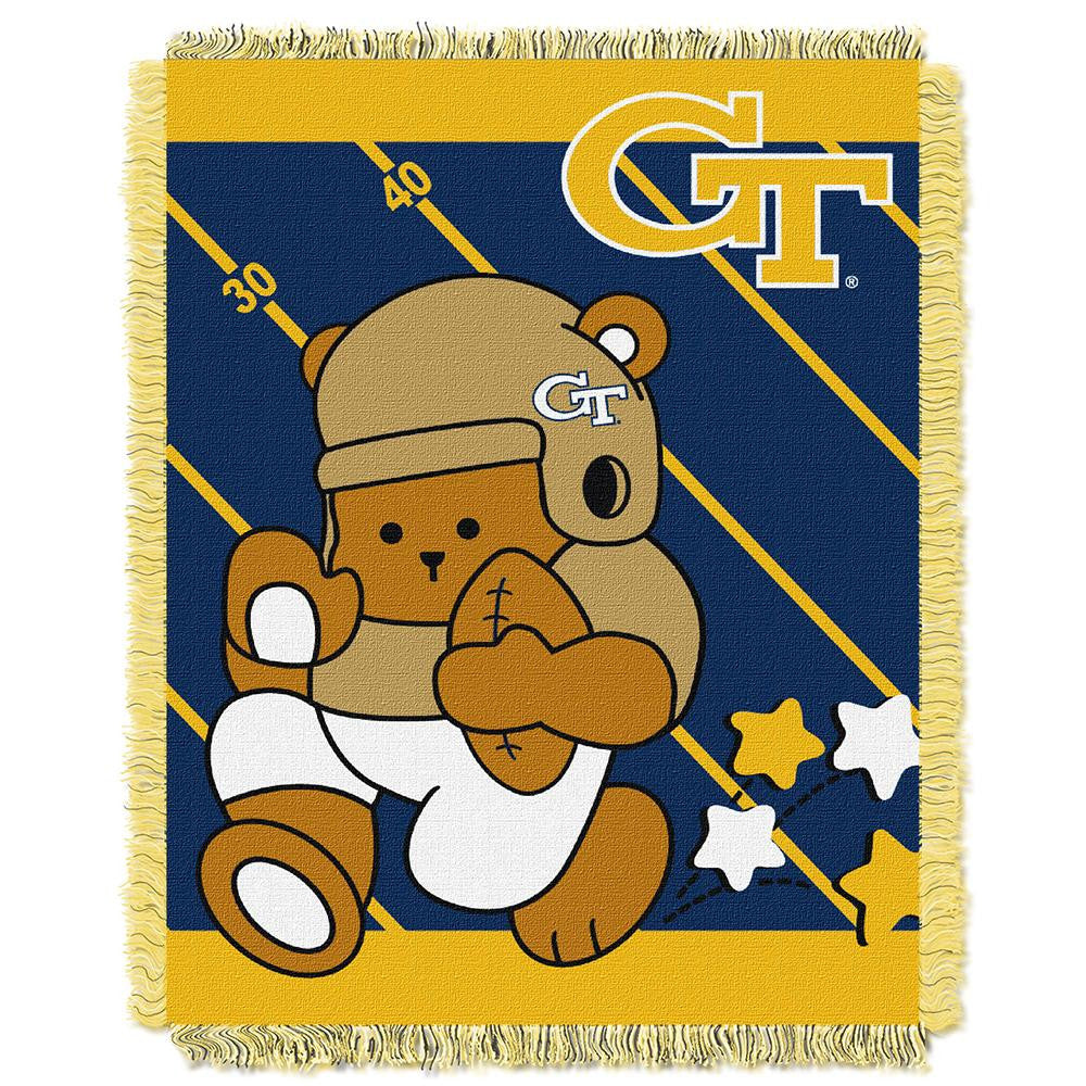 Georgia Tech Yellowjackets NCAA Triple Woven Jacquard Throw (Fullback Baby Series) (36x48)