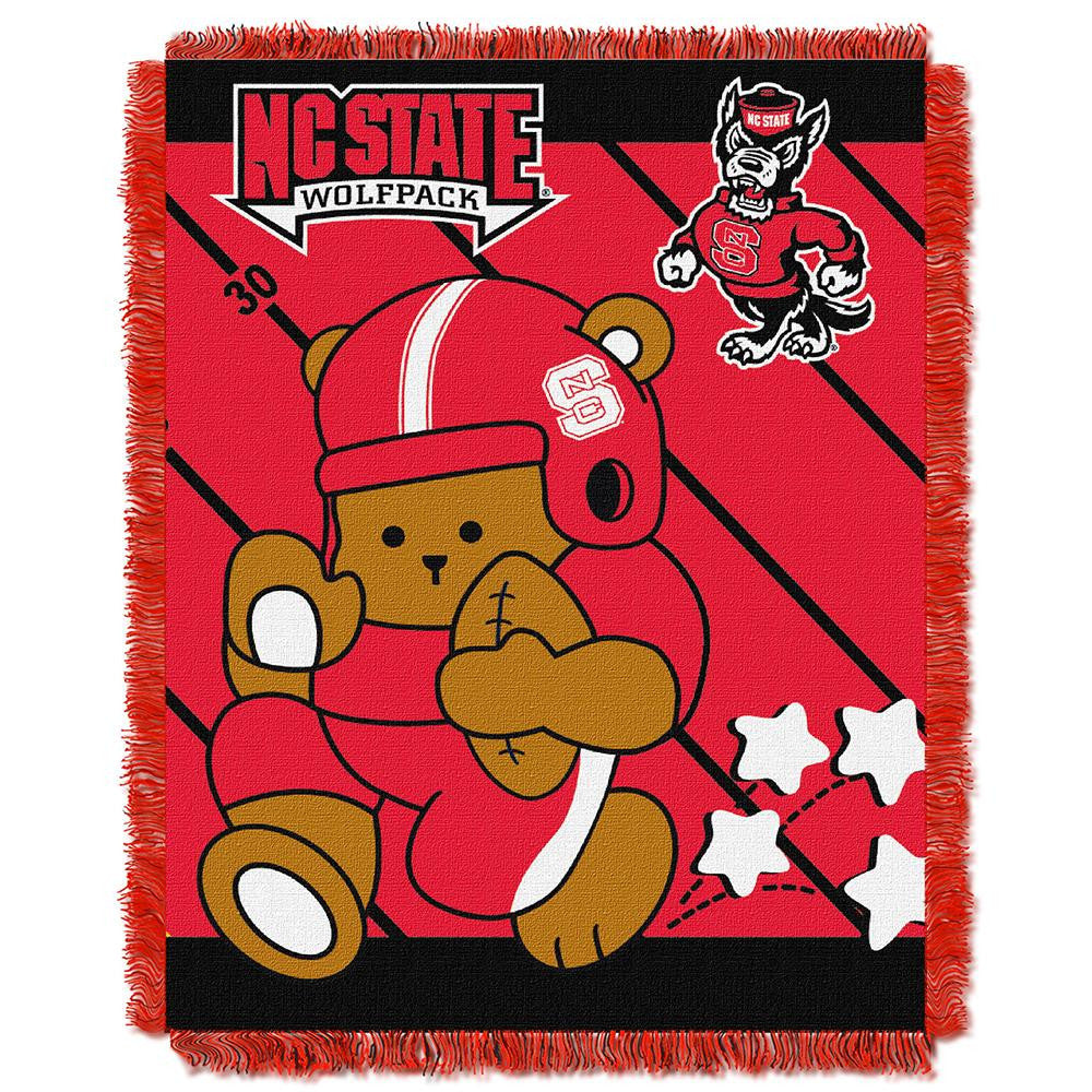 North Carolina State Wolfpack NCAA Triple Woven Jacquard Throw (Fullback Baby Series) (36x48)