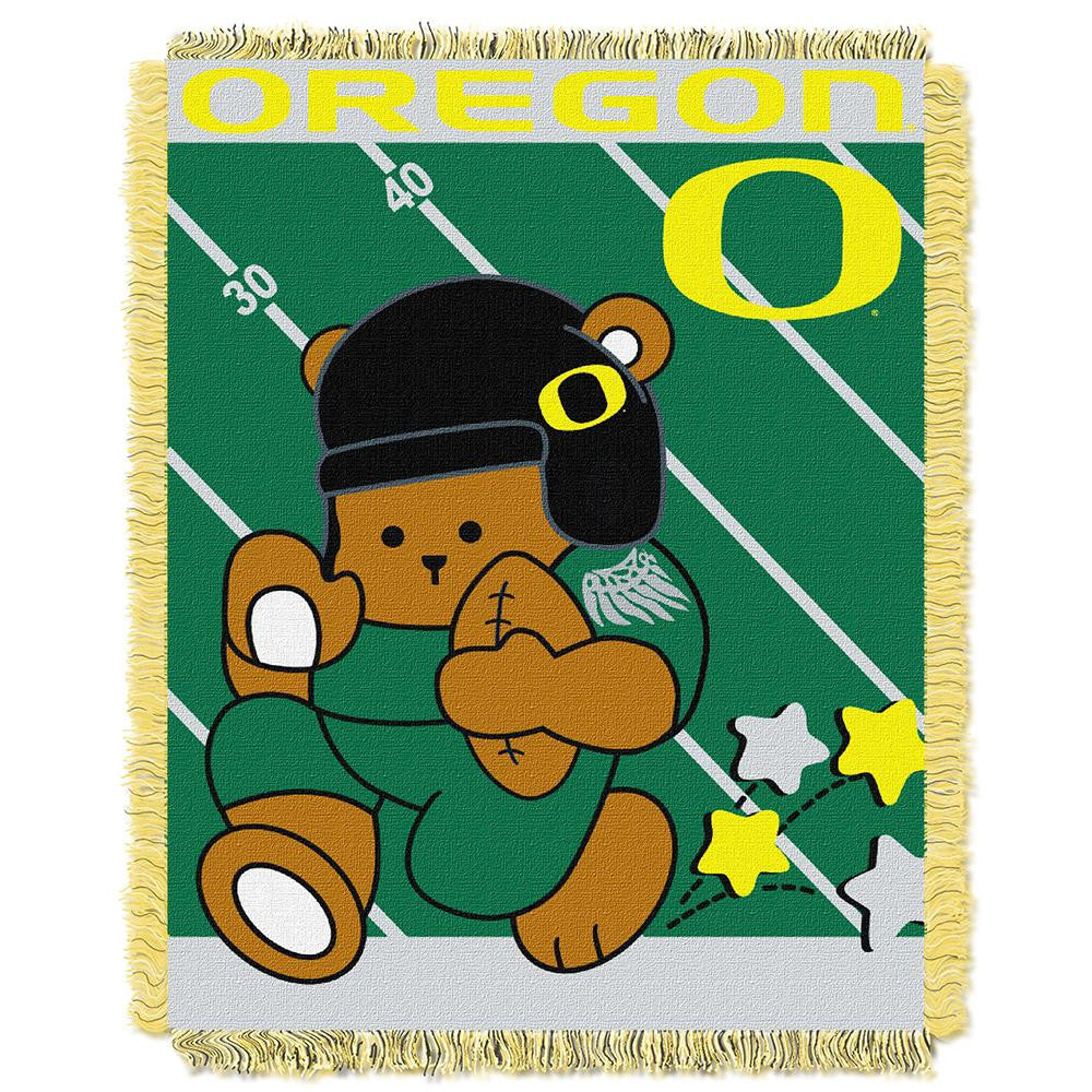 Oregon Ducks NCAA Triple Woven Jacquard Throw (Fullback Baby Series) (36x48)