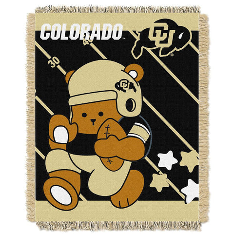 Colorado Golden Buffaloes NCAA Triple Woven Jacquard Throw (Fullback Baby Series) (36x48)