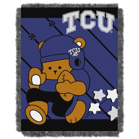 Texas Christian Horned Frogs NCAA Triple Woven Jacquard Throw (Fullback Baby Series) (36x48)