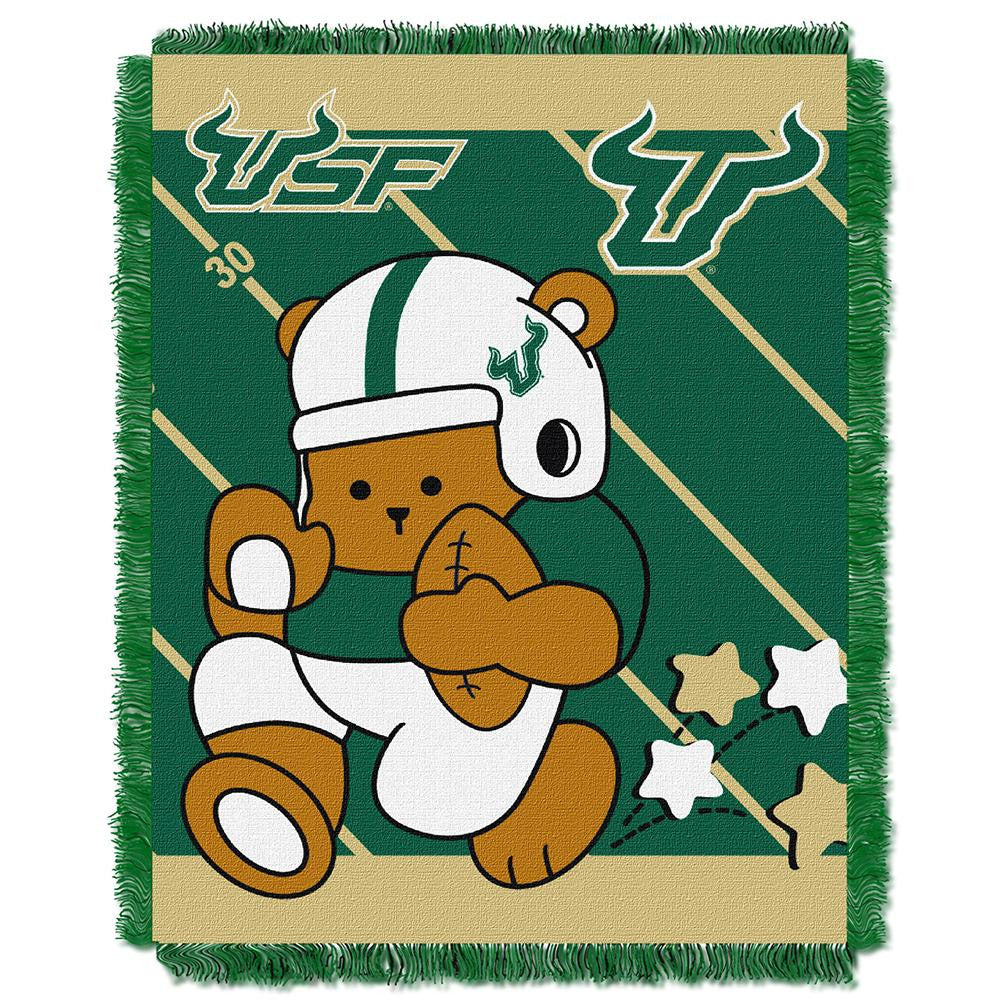 South Florida Bulls NCAA Triple Woven Jacquard Throw (Fullback Baby Series) (36x48)