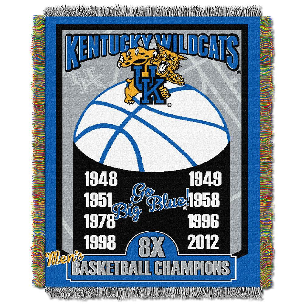 Kentucky Wildcats NCAA National Championship Commemorative Woven Tapestry Throw (48x60)