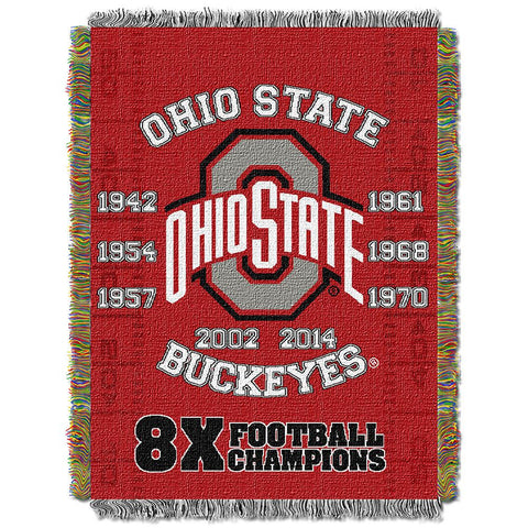 Ohio State Buckeyes NCAA Woven Tapestry Throw (Home Field Advantage) (48x60)