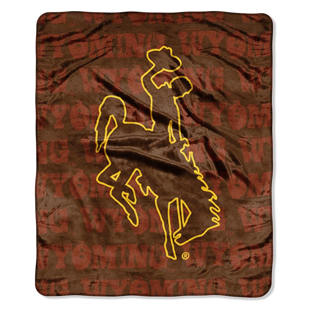 Wyoming Cowboys NCAA Micro Raschel Blanket (Grunge Series) (46in x 60in)