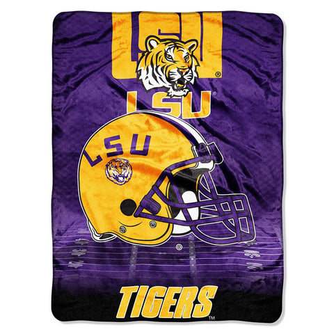 LSU Tigers NCAA Micro Raschel Blanket (Overtime Series) (80x60)