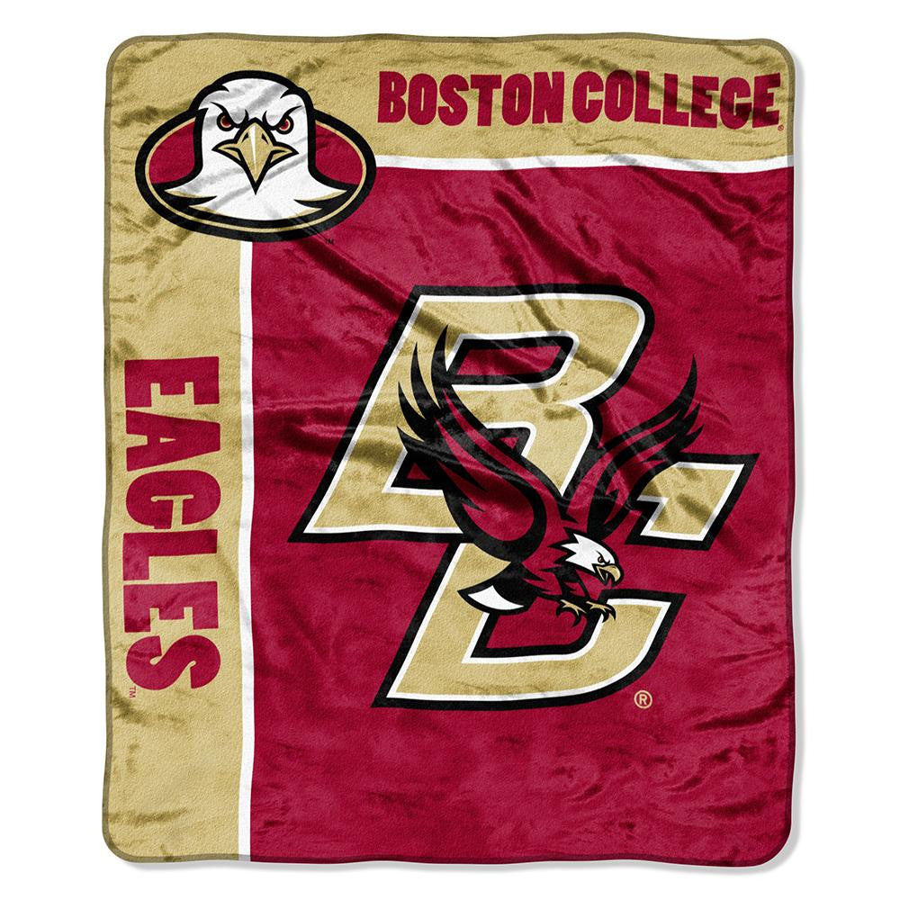 Boston College Eagles NCAA Royal Plush Raschel Blanket (School Spirit Series) (50in x 60in)