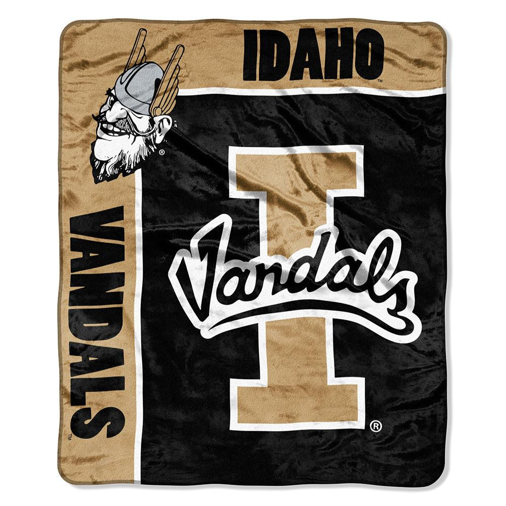 Idaho Vandals NCAA Royal Plush Raschel Blanket (School Spirit Series) (50in x 60in)