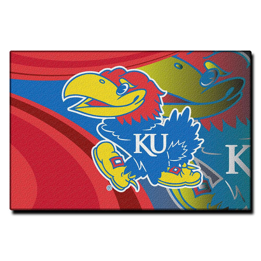 Kansas Jayhawks NCAA Tufted Rug (Cosmic Series) (59x39)