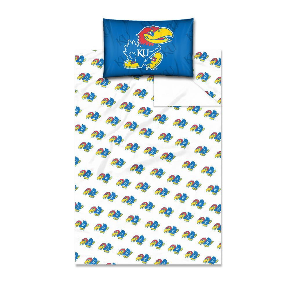 Kansas Jayhawks NCAA Twin Sheet Set