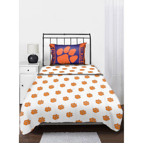 Clemson Tigers NCAA Twin Sheet Set (Anthem Series)