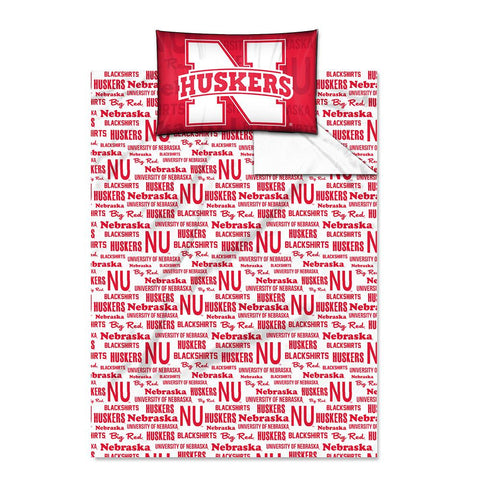 Nebraska Cornhuskers NCAA Twin Sheet Set (Anthem Series)