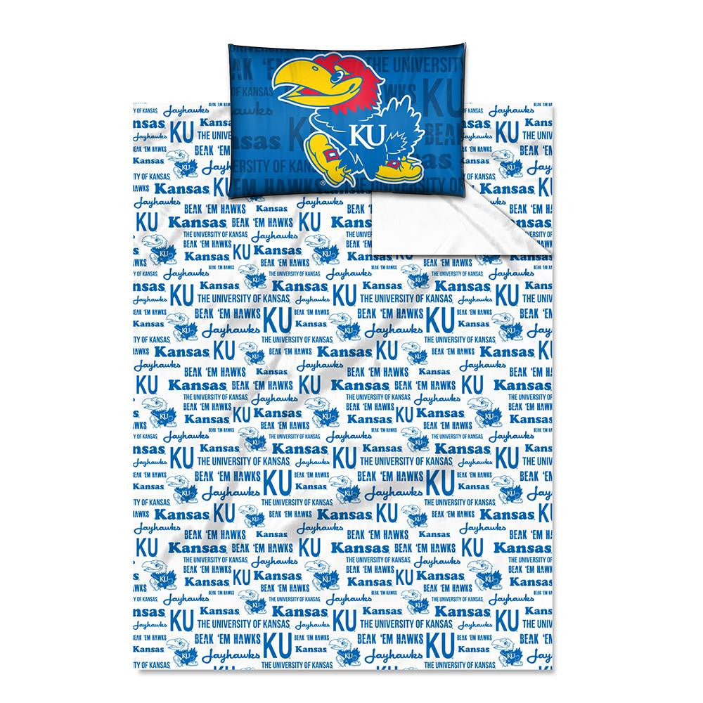 Kansas Jayhawks NCAA Twin Sheet Set (Anthem Series)