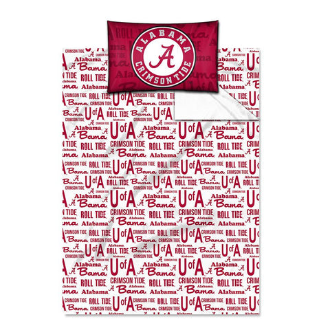 Alabama Crimson Tide NCAA Twin Sheet Set (Anthem Series)