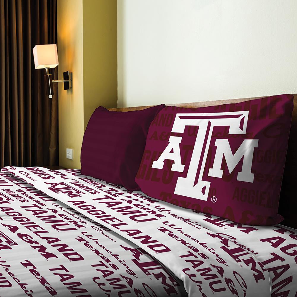 Texas A&M Aggies NCAA Twin Sheet Set (Anthem Series)