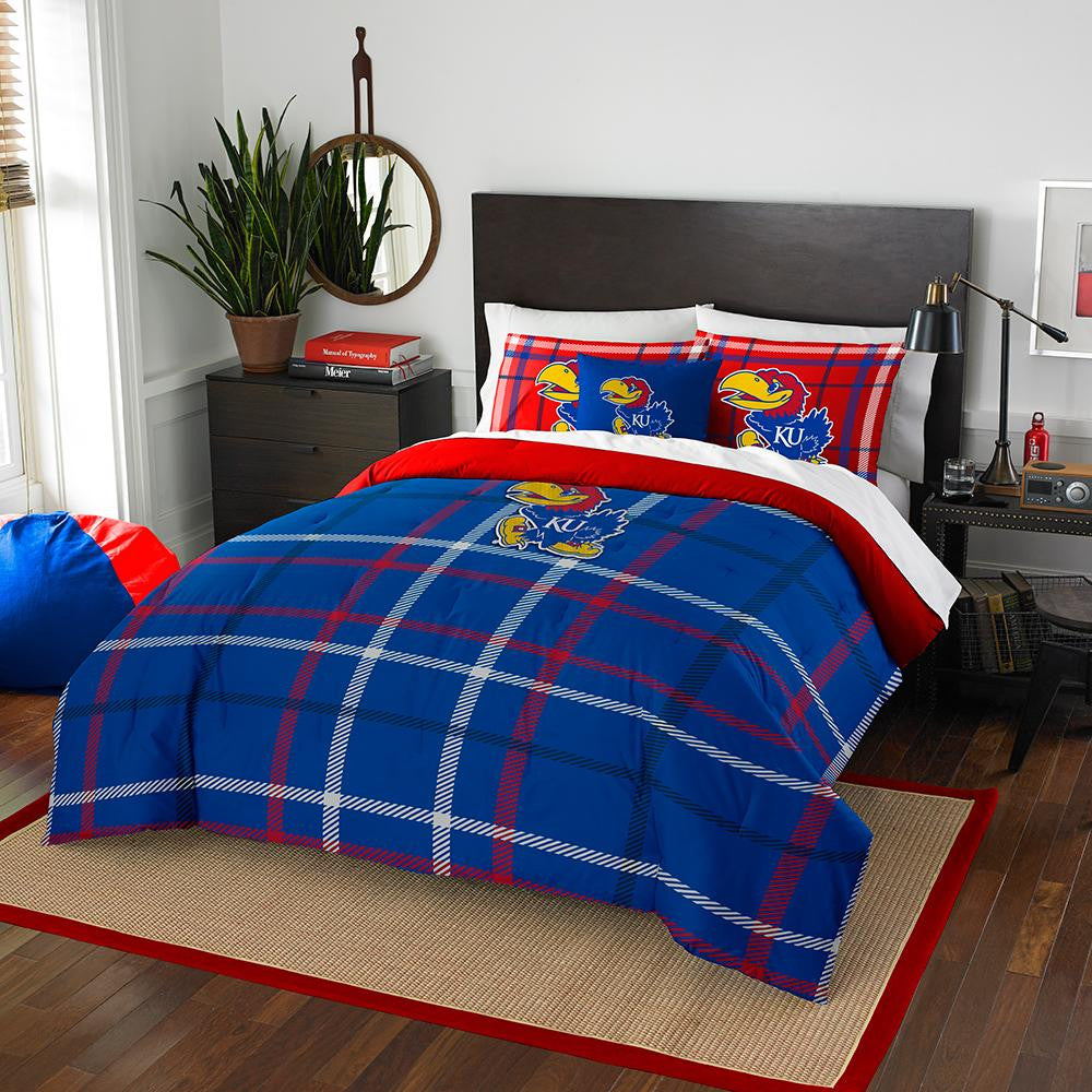 Kansas Jayhawks NCAA Full Comforter Set (Soft & Cozy) (76 x 86)