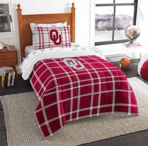 Oklahoma Sooners NCAA Twin Comforter Bed in a Bag (Soft & Cozy) (64in x 86in)