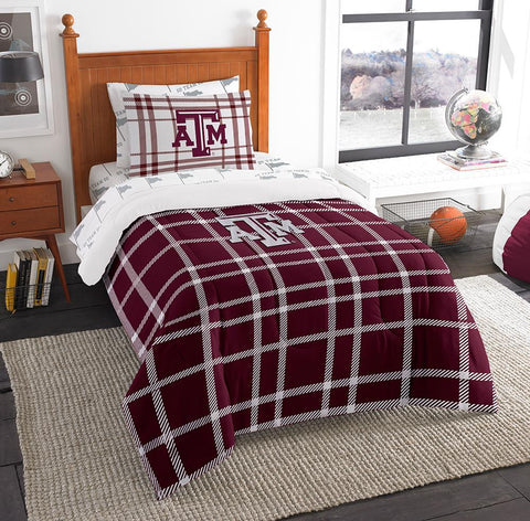 Texas A&M Aggies NCAA Twin Comforter Bed in a Bag (Soft & Cozy) (64in x 86in)