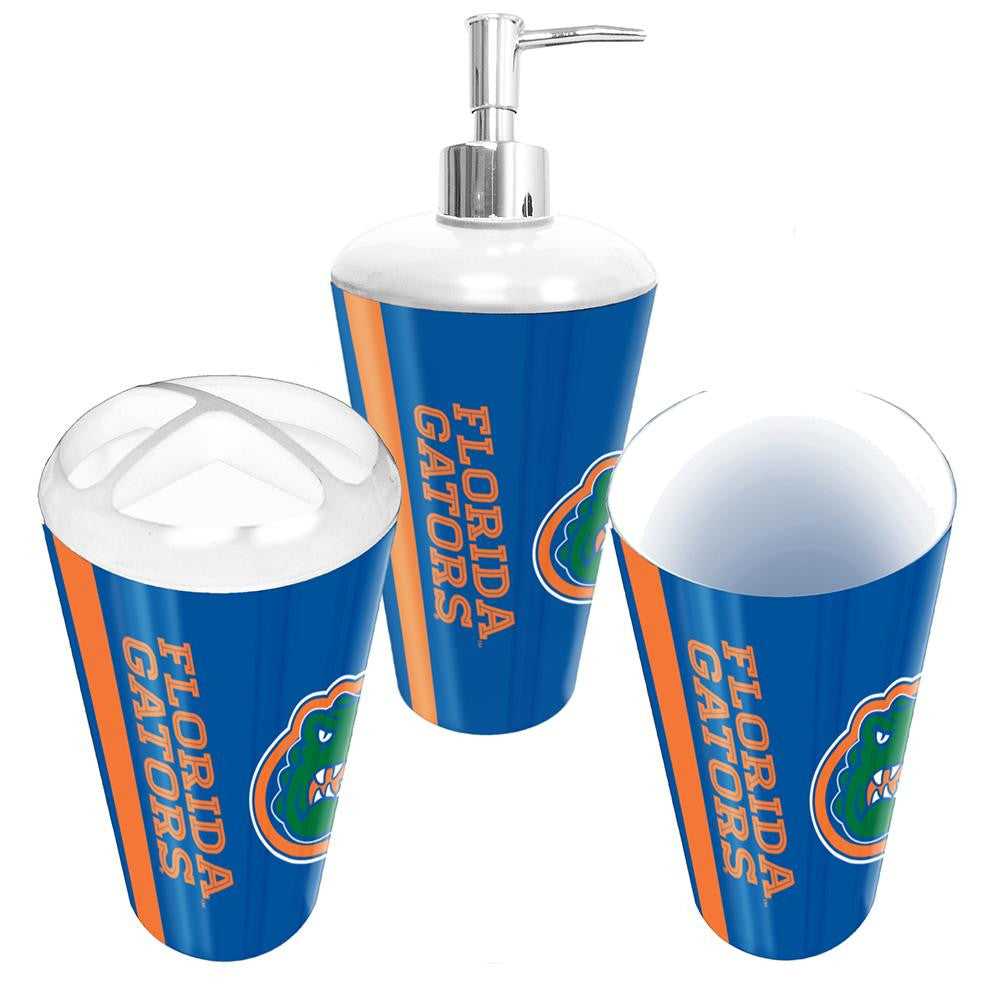 "Florida Gators NCAA Bath Tumbler, Toothbrush Holder & Soap Pump (3pc Set)"