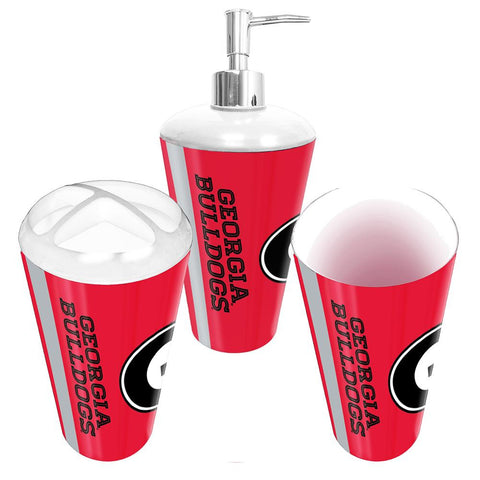 "Georgia Bulldogs NCAA Bath Tumbler, Toothbrush Holder & Soap Pump (3pc Set)"