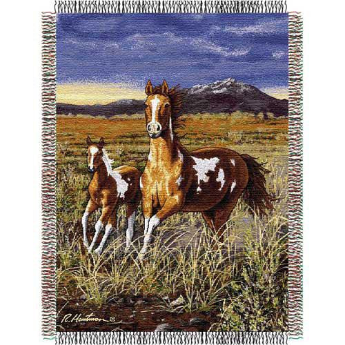 Hautman Bros. HB Running Pintos Triple Woven Jacquard Throw (48x60)