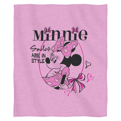 Minnie Mouse Smiles In Style  Sweatshirt Throw (50 x 60)