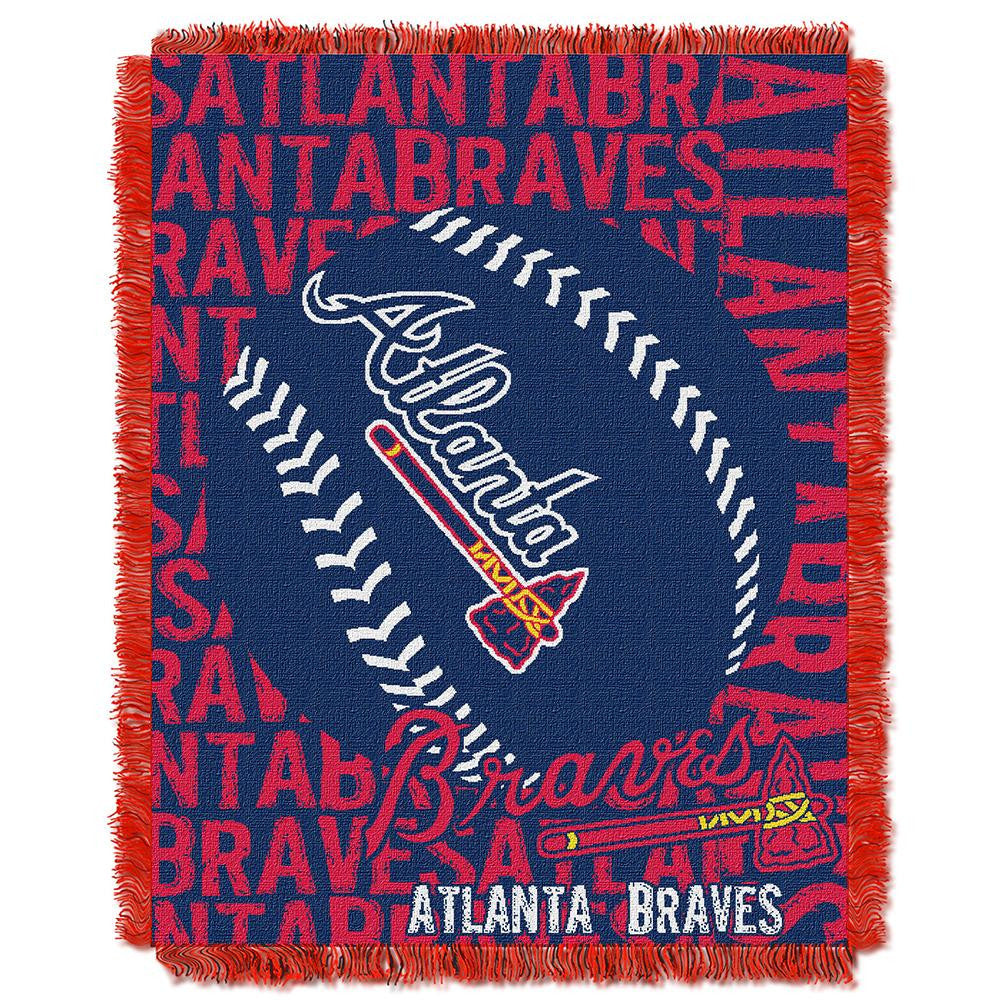 Atlanta Braves MLB Triple Woven Jacquard Throw (Double Play) (48x60)