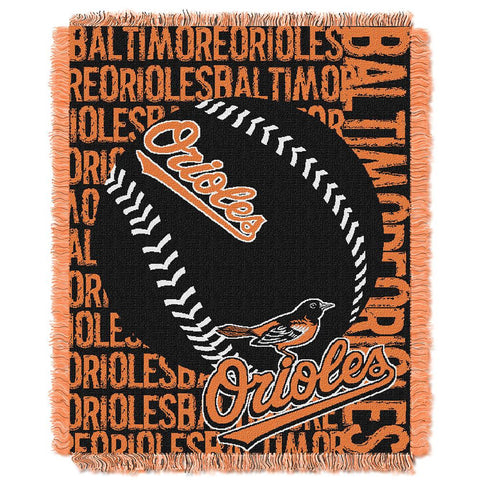 Baltimore Orioles MLB Triple Woven Jacquard Throw (Double Play) (48x60)