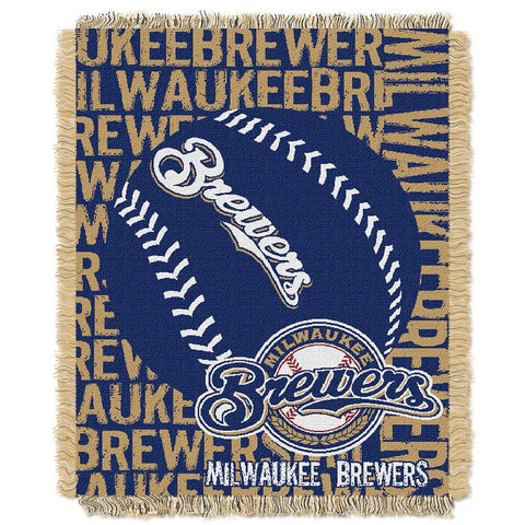 Milwaukee Brewers MLB Triple Woven Jacquard Throw (Double Play) (48x60)