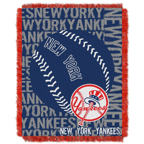 New York Yankees MLB Triple Woven Jacquard Throw (Double Play) (48x60)