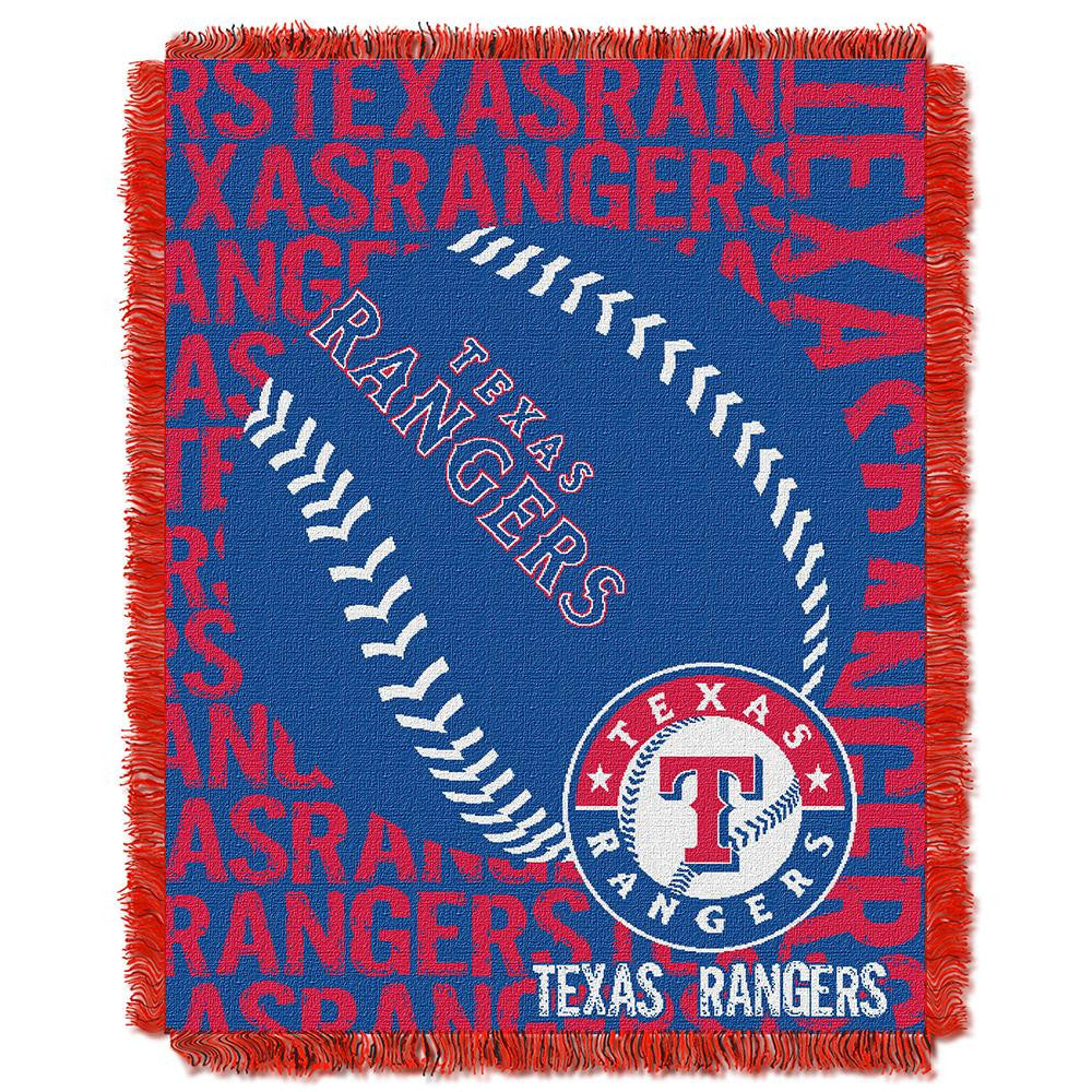 Texas Rangers MLB Triple Woven Jacquard Throw (Double Play) (48x60)