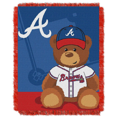 Atlanta Braves MLB Triple Woven Jacquard Throw (Field Baby Series) (36x48)