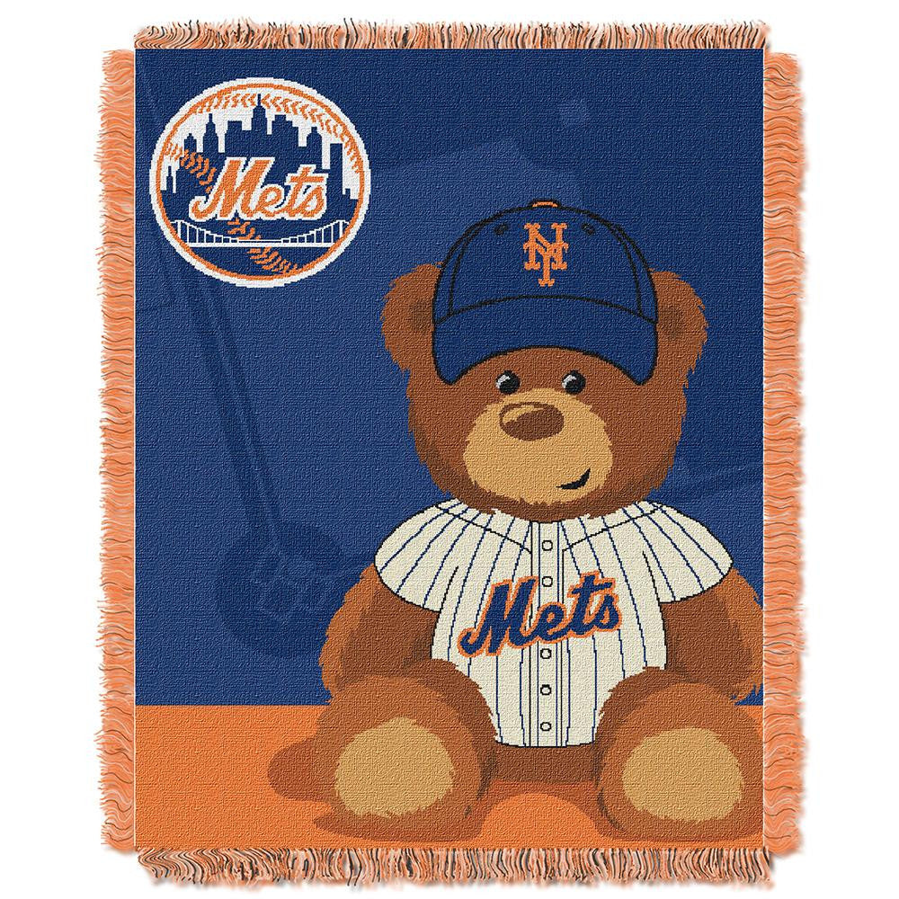 New York Mets MLB Triple Woven Jacquard Throw (Field Baby Series) (36x48)