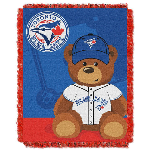 Toronto Blue Jays MLB Triple Woven Jacquard Throw (Field Baby Series) (36x48)