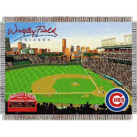 Chicago Cubs MLB Wrigley Field Triple Woven Throw