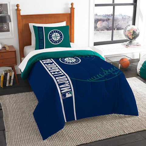 Seattle Mariners MLB Printed Comforter & Sham Set (Twin) (64 x 86)