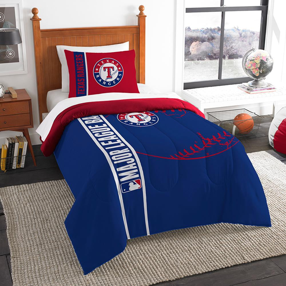 Texas Rangers MLB Printed Comforter & Sham Set (Twin) (64 x 86)