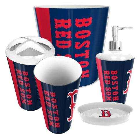 Boston Red Sox MLB Complete Bathroom Accessories 5pc Set