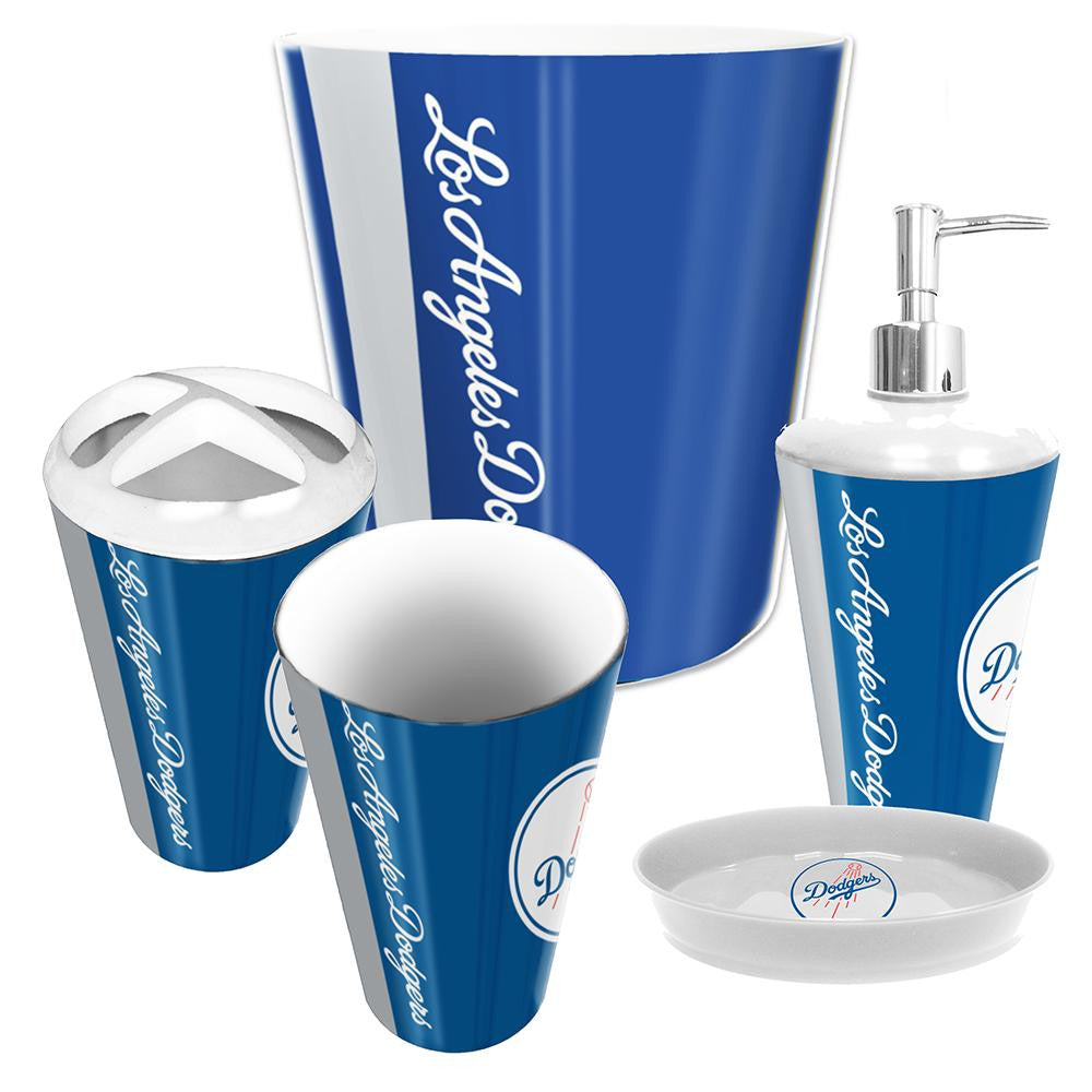 Los Angeles Dodgers MLB Complete Bathroom Accessories 5pc Set