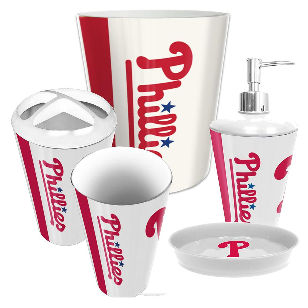 Philadelphia Phillies MLB Complete Bathroom Accessories 5pc Set