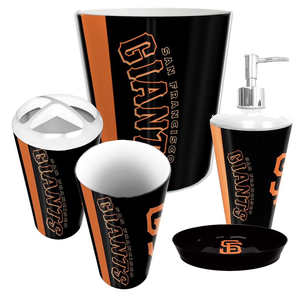 San Francisco Giants MLB Complete Bathroom Accessories 5pc Set