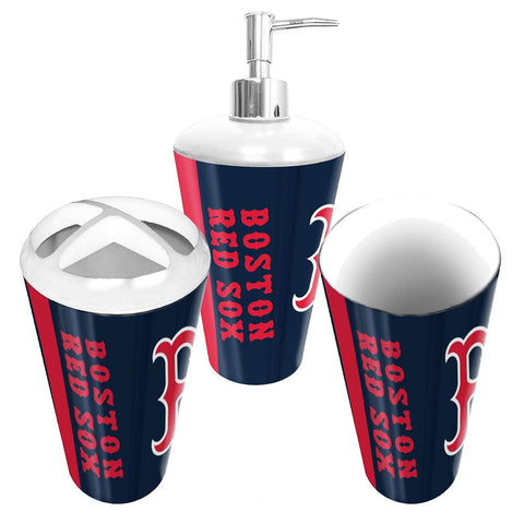 "Boston Red Sox MLB Bath Tumbler, Toothbrush Holder & Soap Pump (3pc Set)"