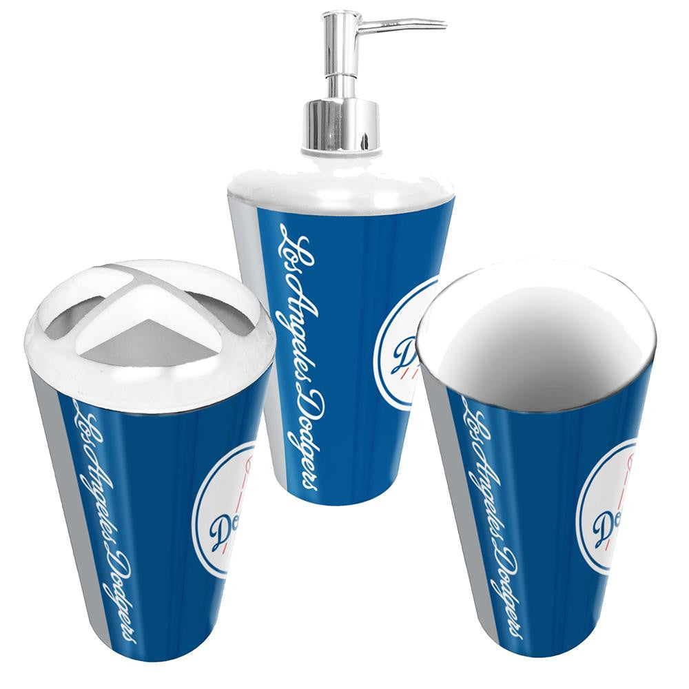 "Los Angeles Dodgers MLB Bath Tumbler, Toothbrush Holder & Soap Pump (3pc Set)"