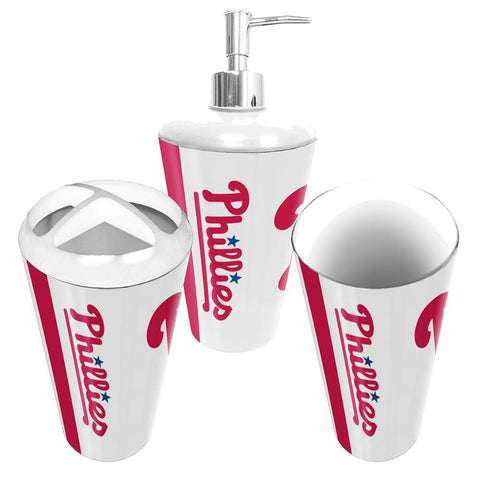 "Philadelphia Phillies MLB Bath Tumbler, Toothbrush Holder & Soap Pump (3pc Set)"