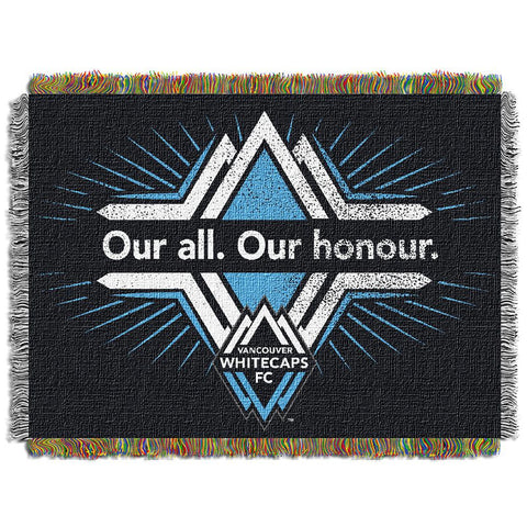 Vancouver WhiteCaps FC MLS Woven Tapestry Throw Blanket (48x60)