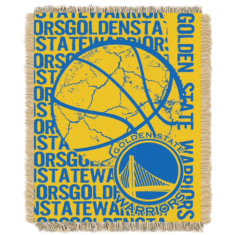 Golden State Warriors NBA Triple Woven Jacquard Throw (Double Play Series) (48x60)