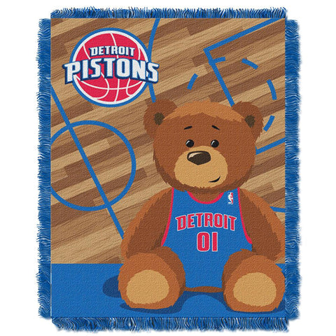 Detroit Pistons NBA Triple Woven Jacquard Throw (Half Court Baby Series) (36x48)