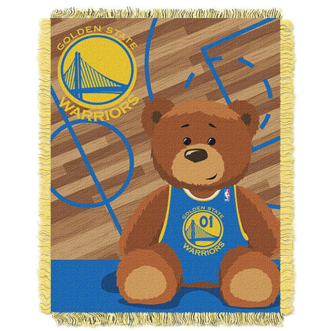 Golden State Warriors NBA Triple Woven Jacquard Throw (Half Court Baby Series) (36x48)